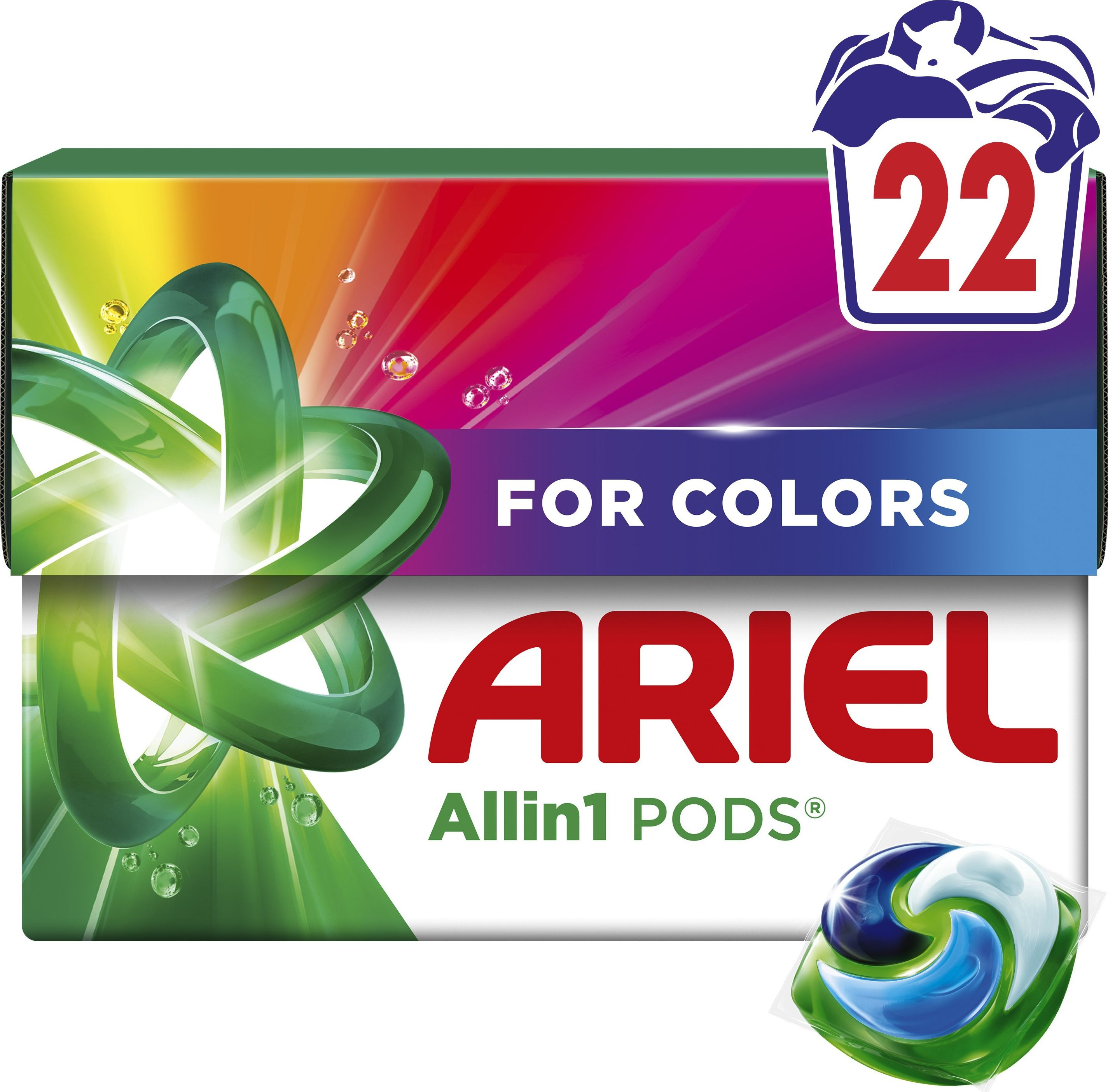 Капсули для прання Ariel Все-в-1 Для кольорового 22 шт. 1