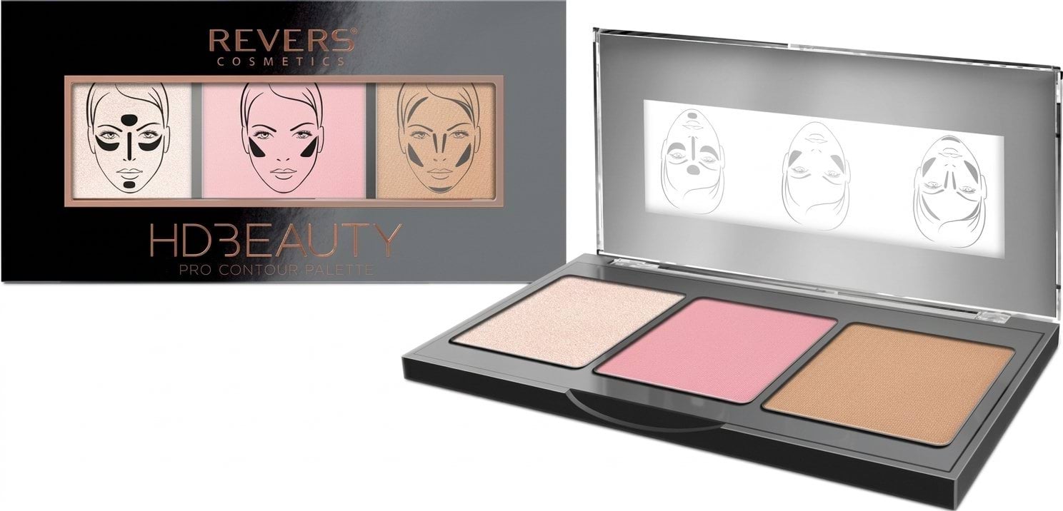 Палетка для контурингу обличчя REVERS Cosmetics HD Beauty Pro Contour Palette відтінок 01, 12 г 2