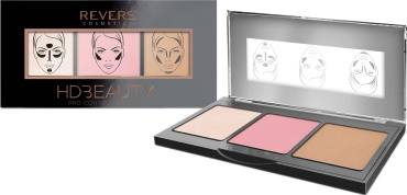 Палетка для контуринга лица REVERS Cosmetics HD Beauty Pro Contour Palette оттенок 01, 12 г