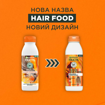 Бальзам-ополіскувач Garnier Fructis Hair Food Papaya відновлення для пошкодженого волосся 350 мл фото 3