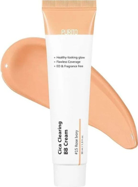 BB-крем Purito Cica Clearing BB Cream 15 Rose Ivory с экстрактом азиатской центели 30 мл фото 1