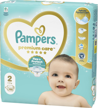 Подгузники Pampers Premium Care Размер 2 (4-8 кг) 88 шт.
