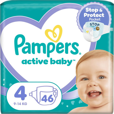 Подгузники Pampers Active Baby Размер 4 (9-14 кг) 46 шт. фото 1