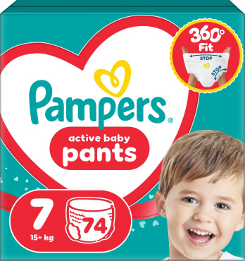Підгузки-трусики Pampers Active Baby Pants Розмір 7 (15+ кг) 74 шт.