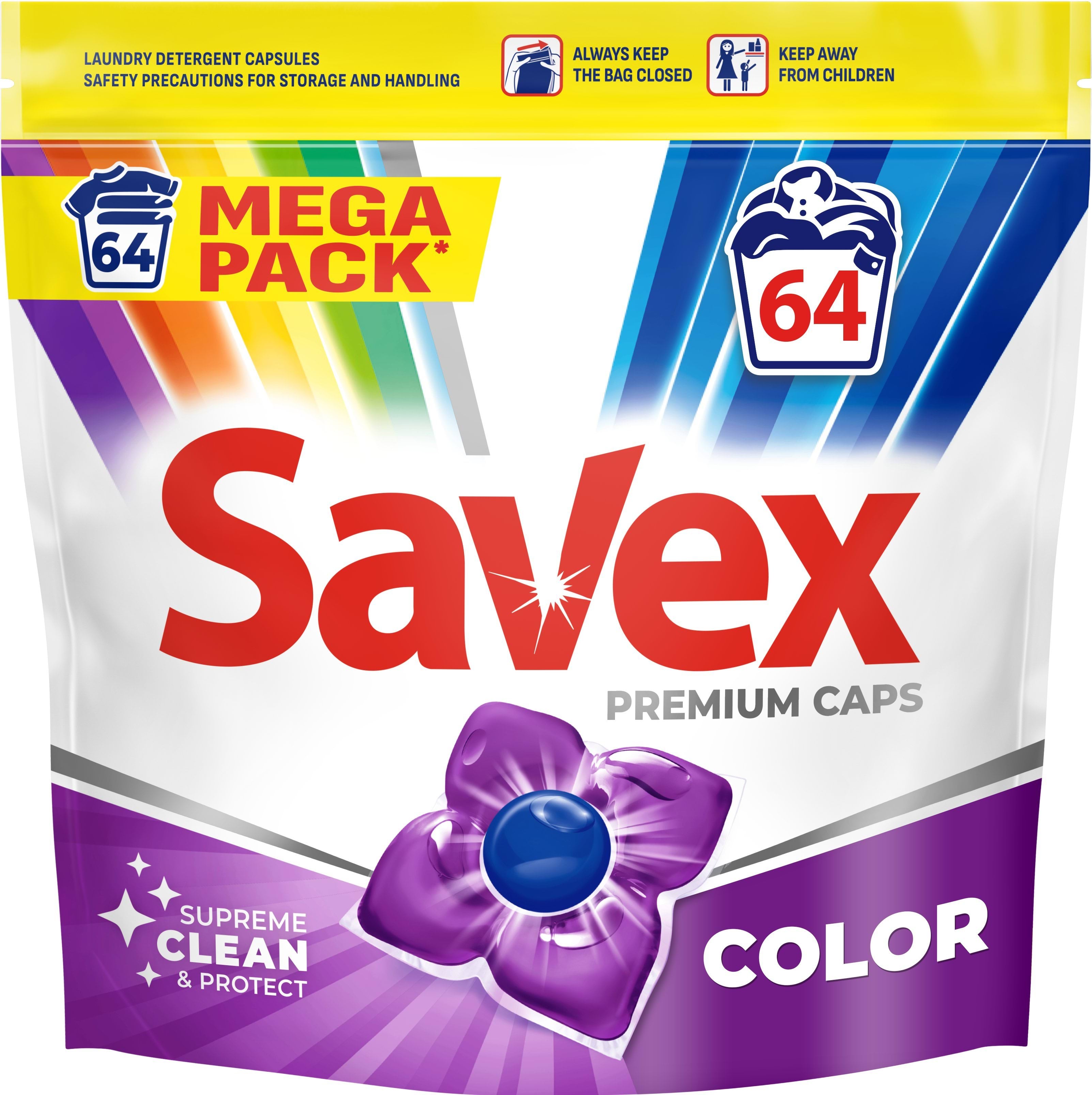 Капсули для прання Savex Premium Color 64 шт.