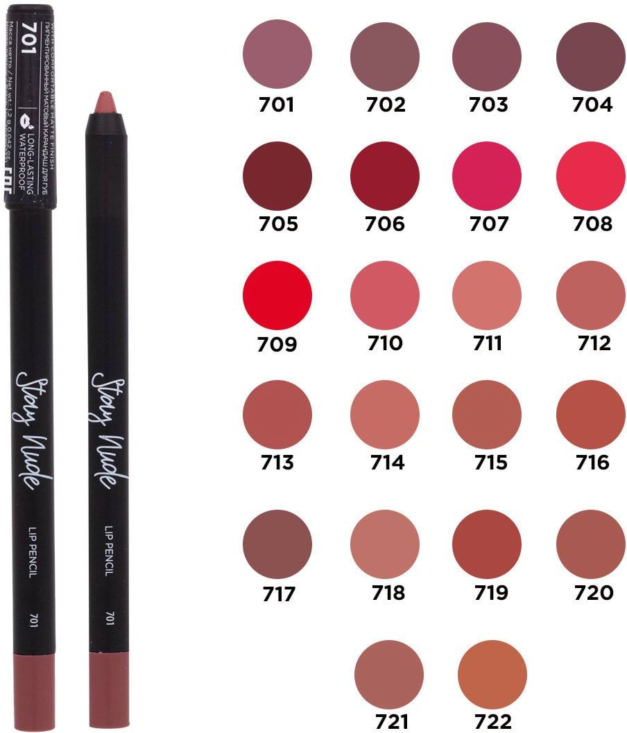 Карандаш для губ Parisa Cosmetics Stay Nude 706 Вишневый 1.2 г фото 2