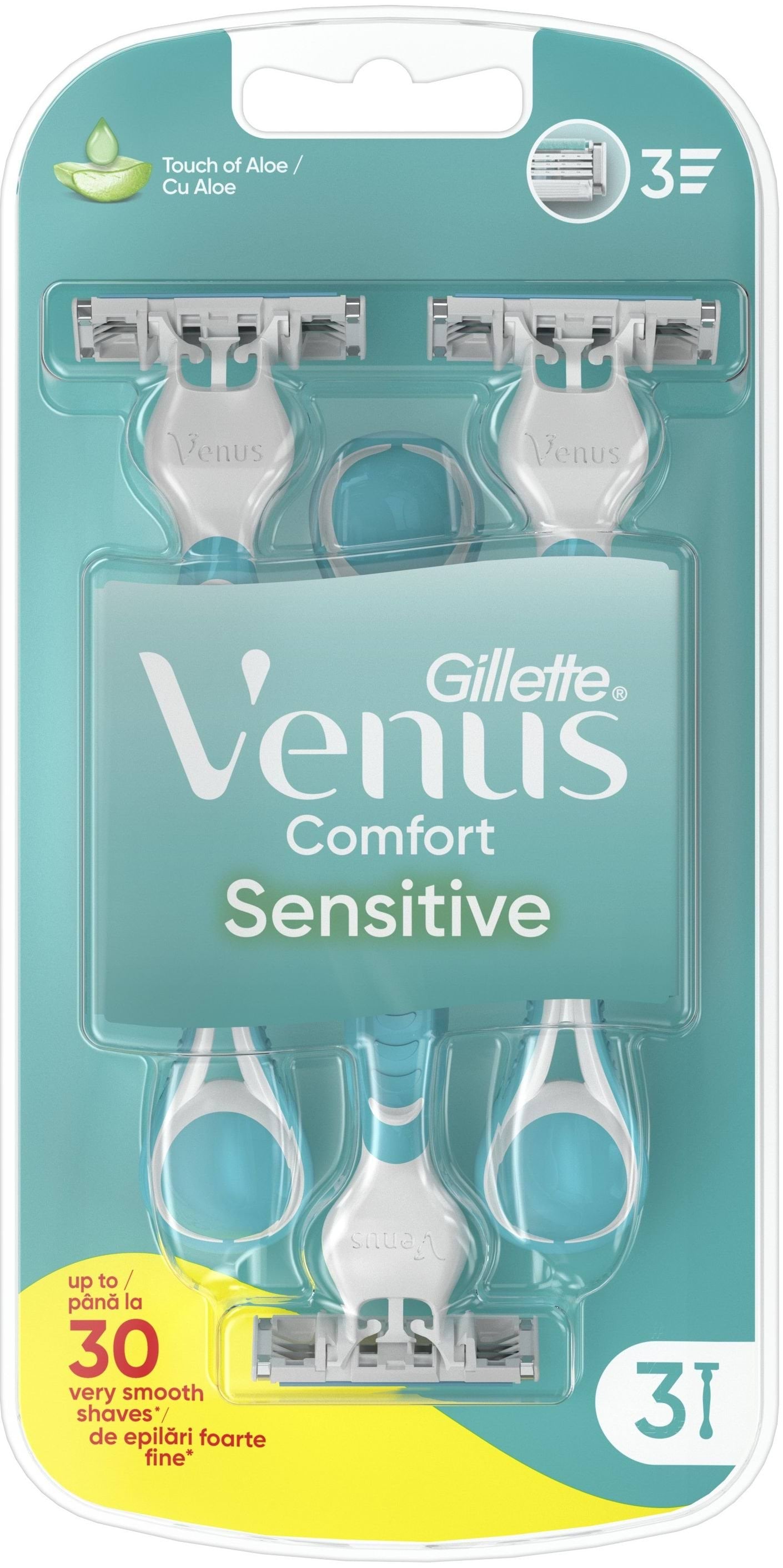 Одноразові станки для гоління жіночі Venus 3 Sensitive, 3 шт 2