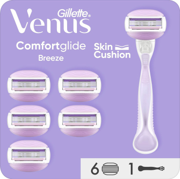 Станок для бритья женский (бритва) Venus ComfortGlide Breeze с 6 сменными картриджами