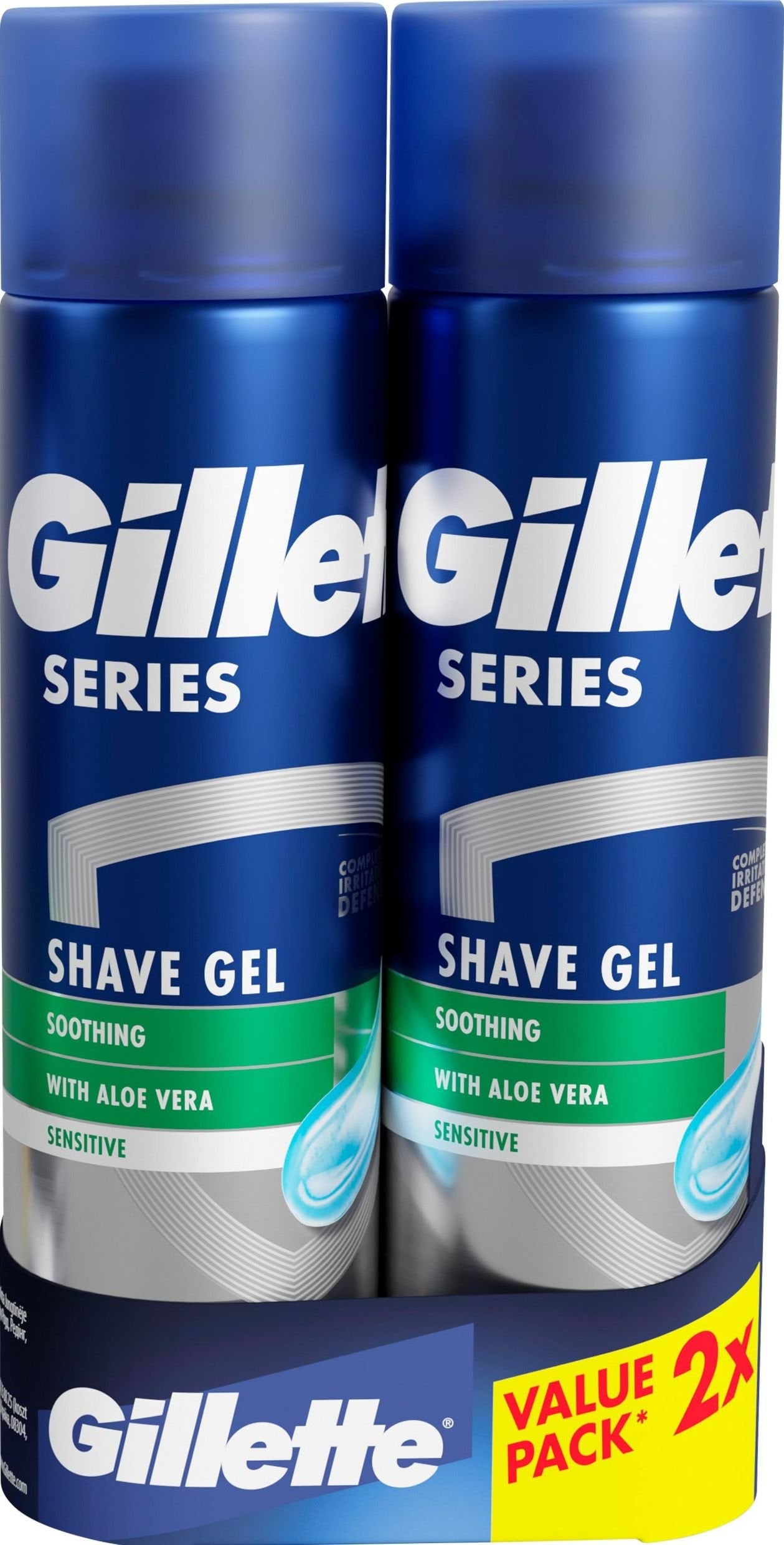 Гель для гоління Gillette Series для чутливої шкіри з алое вера 200 мл + 200 мл