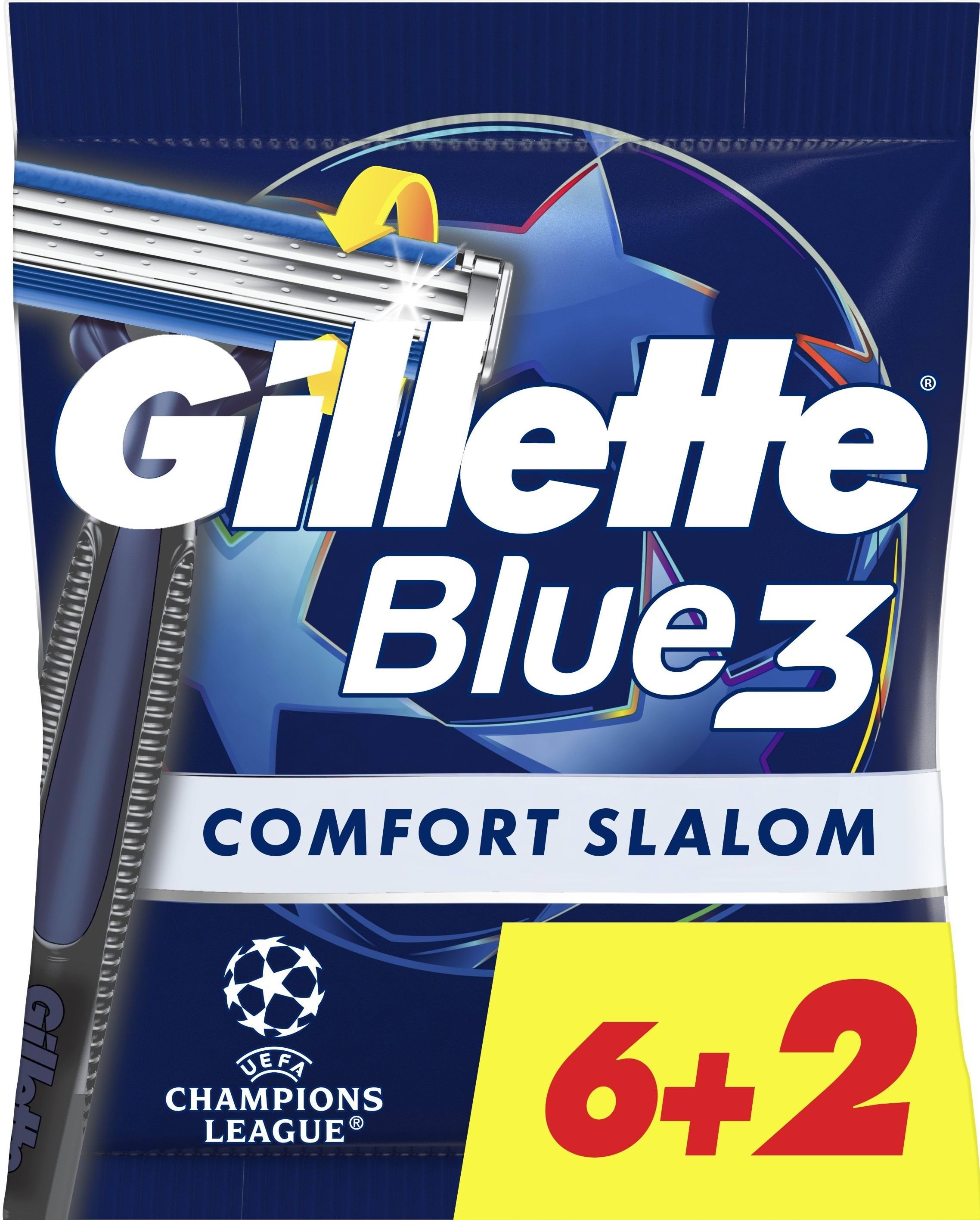 Одноразові станки для гоління (бритви) чоловічі Gillette Blue 3 Comfort Slalom 8 шт.