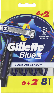 Одноразові станки для гоління (бритви) чоловічі Gillette Blue 3 Comfort Slalom 8 шт. фото 1