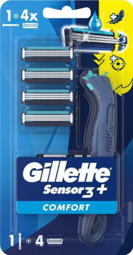 Мужской станок для бритья (бритва) Gillette Sensor 3+ с 4 сменными картриджами фото 7