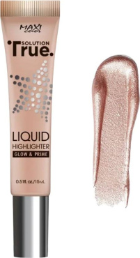 Хайлайтер для обличчя Maxi Color True Solution Liquid 02 Золоте сяйво 15 мл