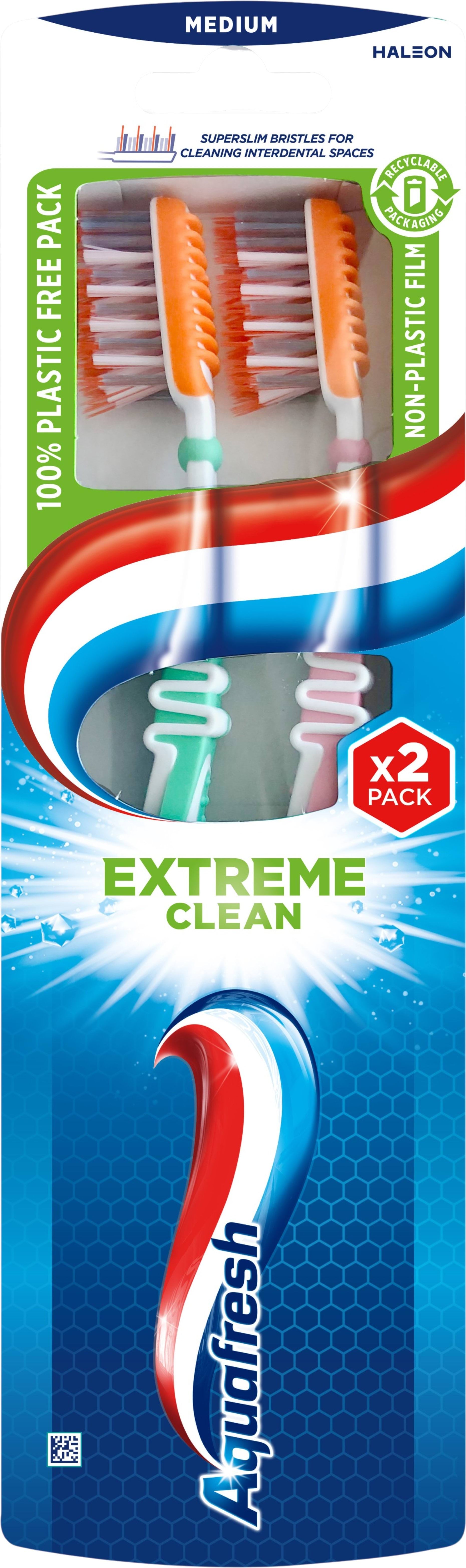 Набір зубних щіток Aquafresh Extreme Clean середня жорсткість 2 шт. 1