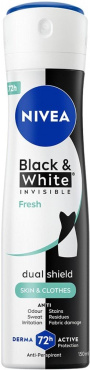Антиперспирант NIVEA Black & White Invisible Fresh Черное и Белое невидимый: свежий спрей 150 мл фото 7