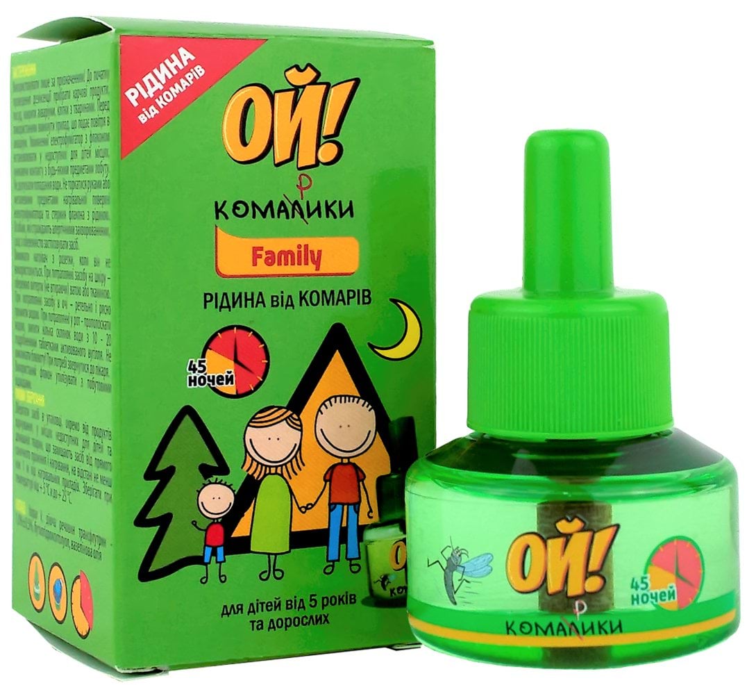 Комплект від комарів ОЙ! КОМАРИКИ Family: електрофумігатор 1 шт., рідина 1 шт. 30 мл 1