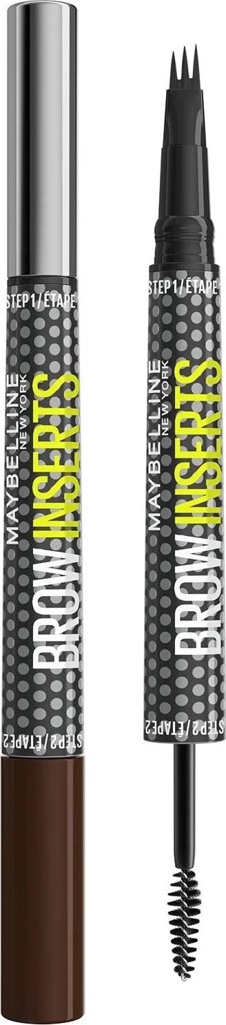 Засіб для брів 2 в 1 Maybelline New York Brow Inserts фіксуючий гель та фломастер 05 Deep Brown 1.25 мл
