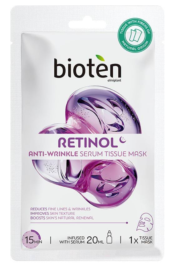 Маска для обличчя BIOTEN Retinol Anti-Wrinkle Serum Tissue Mask з ретинолом 20 мл — фото 1
