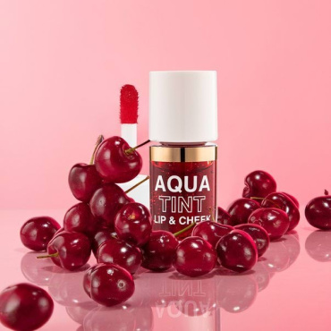 Помада-тінт TopFace Aqua Tint Lip & Cheek для губ та щік 01 Cherry Jam 10 мл фото 5