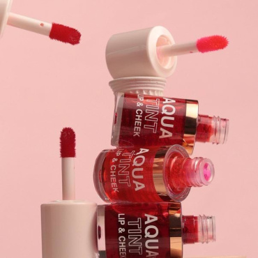 Помада-тінт TopFace Aqua Tint Lip & Cheek для губ та щік 02 Strawberry Jam 10 мл фото 5