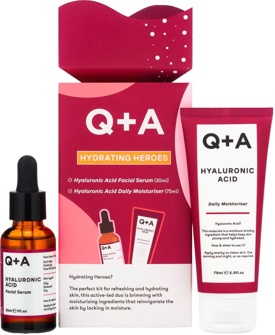 Набір подарунковий Q+A Hydrating Heroes Gift Set Сироватка для обличчя 30 мл + Зволожуючий крем 75 мл