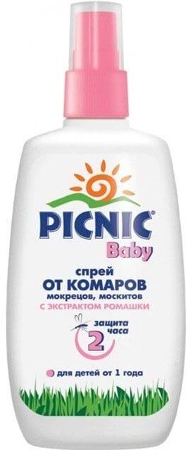 Спрей від комарів Picnic Baby дитячий з екстрактом алое вера та ромашки, 100 мл 1