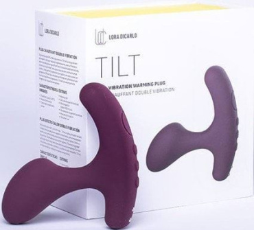 Вібратор 2 в 1 Lora DiCarlo з підігрівом Tilt фіолетовий фото 3