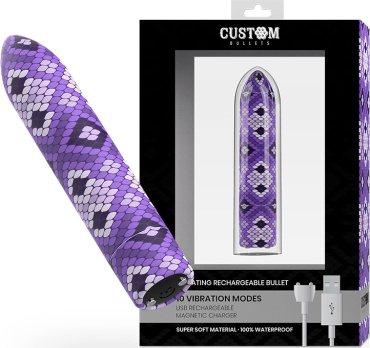 Мощная вибропуля Custom Bullets Snake Purple фото 2