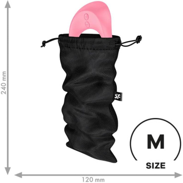 Мішечок для зберігання секс-іграшок Satisfyer Treasure Bag розмір М чорний фото 2