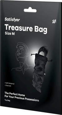 Мішечок для зберігання секс-іграшок Satisfyer Treasure Bag розмір М чорний фото 3