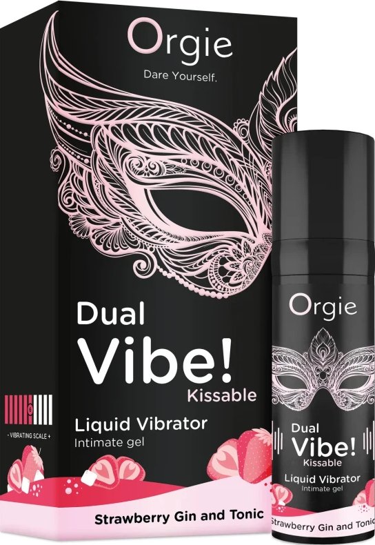 Orgie рідкий вібратор DUAL VIBE коктейль Джин-Тонік полуниця, 15 мл 2