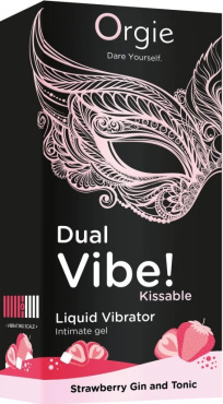 Жидкий вибратор Orgie DUAL VIBE коктейль джин-тоник клубника 15 мл фото 1