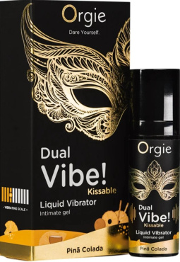 Жидкий вибратор Orgie DUAL VIBE коктейль пина колада 15 мл