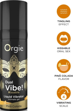 Жидкий вибратор Orgie DUAL VIBE коктейль пина колада 15 мл фото 1