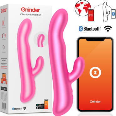 Смарт вибратор-кролик с подвижной головкой Oninder VIBRATION & ROTATION розовый фото 4