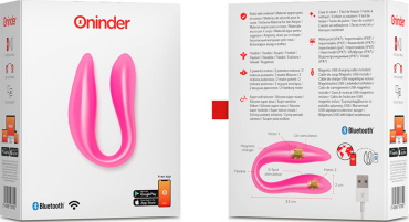 Смарт вібратор для пар Oninder DOUBLE PLEASURE рожевий фото 2