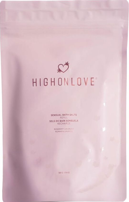 HighOnLove РЕФІЛ Рожева сіль для ванни з олією канабісу Sensual Bath Salt, 500 г