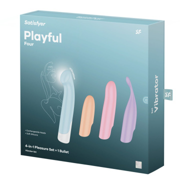 Набір секс-іграшок для жінок Satisfyer Playful Four з різними насадками фото 2