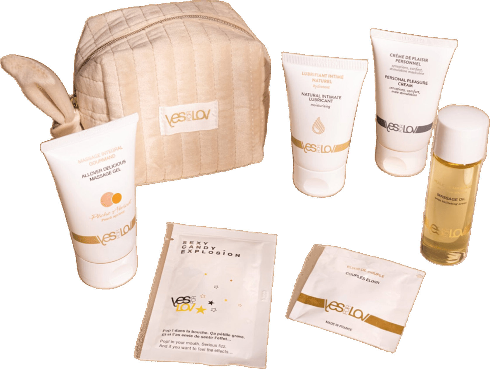 Набір чуттєвої косметики для пар YESforLOV Delightful Velvet Kit шампань 1