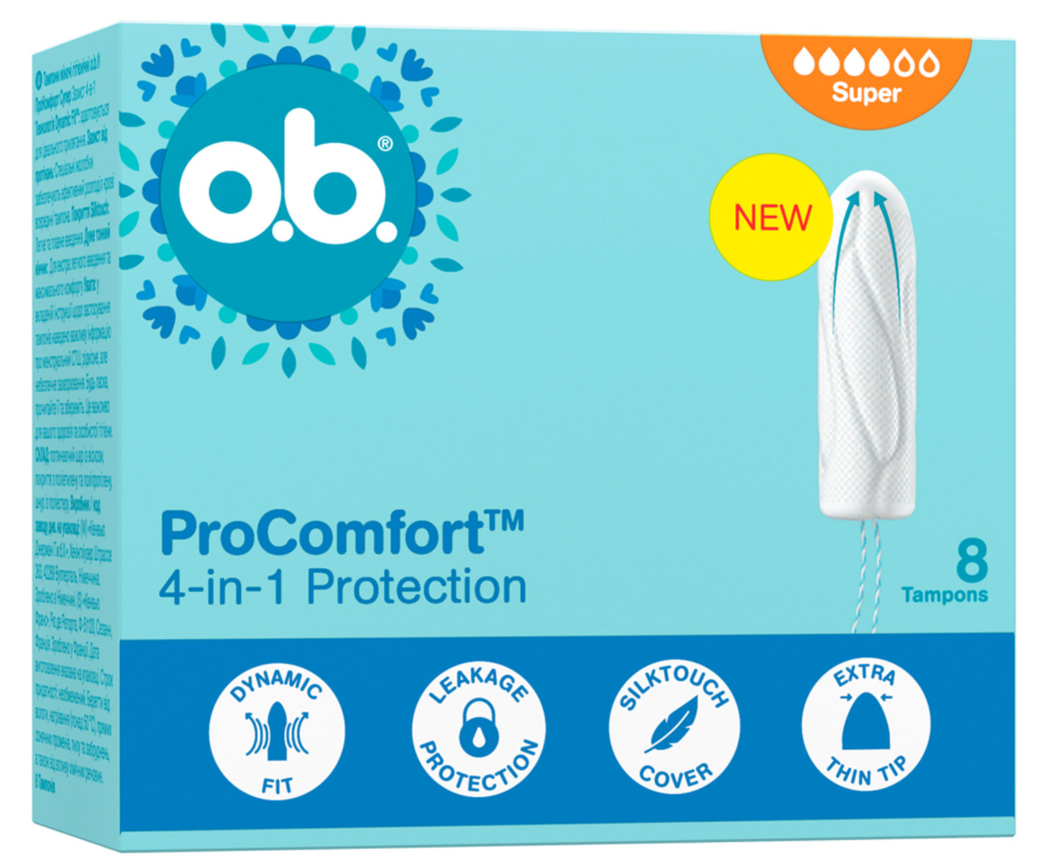 Тампони Ob ProComfort Super 4-in-1 Protection жіночі гігієнічні 8 шт. фото 11