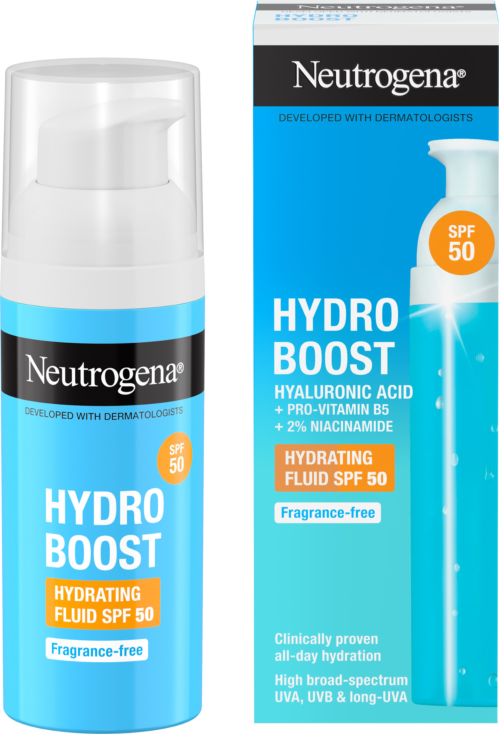 Флюїд для обличчя Neutrogena Hydro Boost SPF 50 зволожуючий 50 мл фото 1