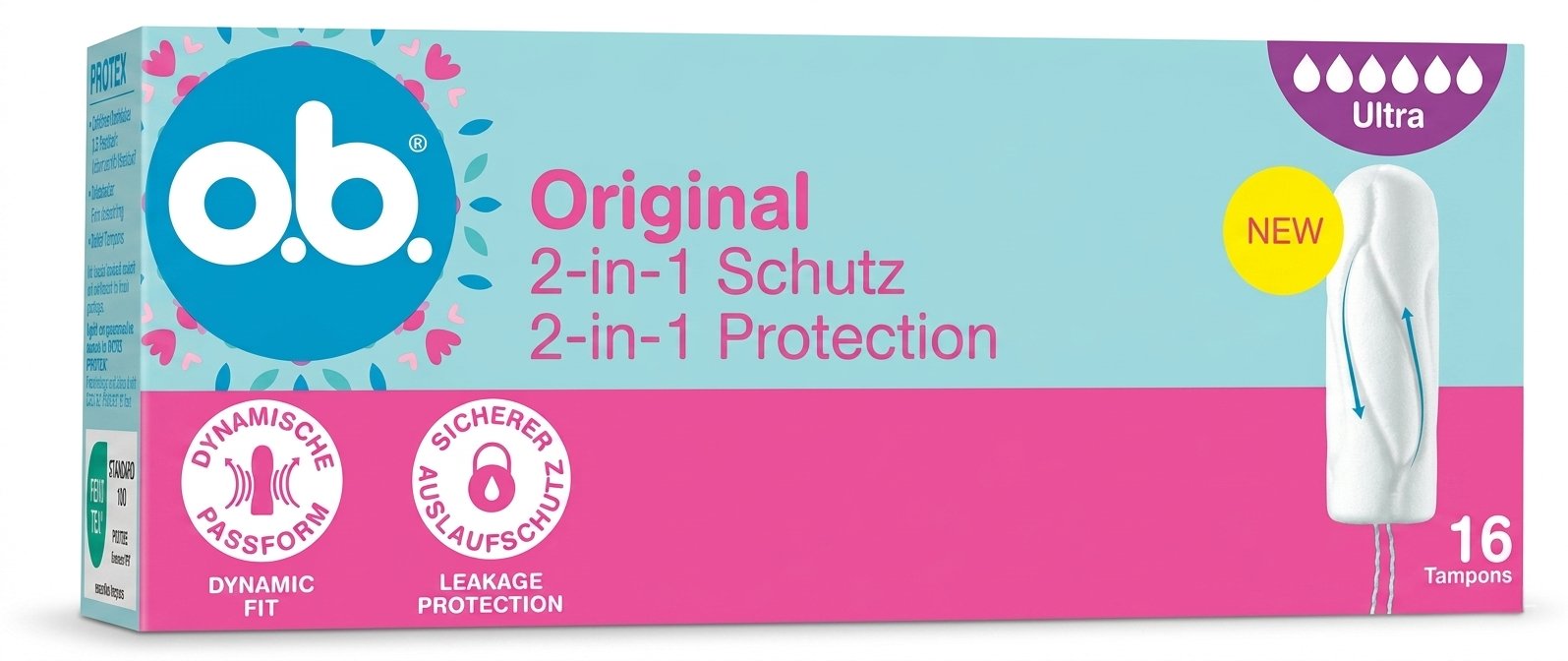 Тампони Ob Original Ultra 2-in-1 Protection жіночі гігієнічні 16 шт. фото 10