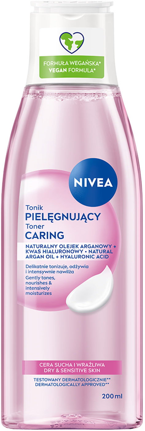 Тонік для обличчя NIVEA Ніжний для сухої та чутливої шкіри з гіалуроновою кислотою та аргановою олією 200 мл
