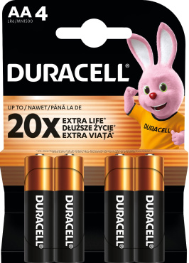 Лужні батарейки DURACELL Basic AA в упаковці 4 шт/ фото 1