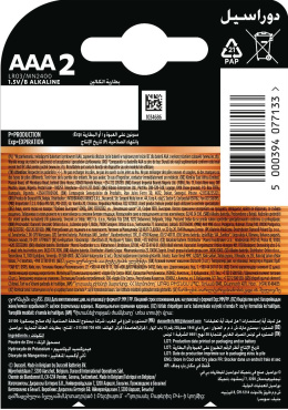 Щелочные батарейки DURACELL Basic AAA в упаковке 2 шт. фото 1