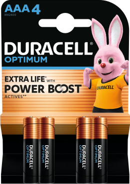 Батарейки алкаліновi Duracell OPTIMUM AAA CEE GEN3, 4 шт.