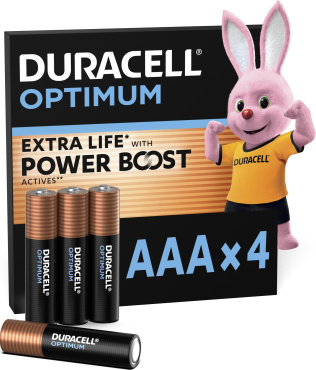 Батарейки алкаліновi Duracell OPTIMUM AAA CEE GEN3, 4 шт. фото 2