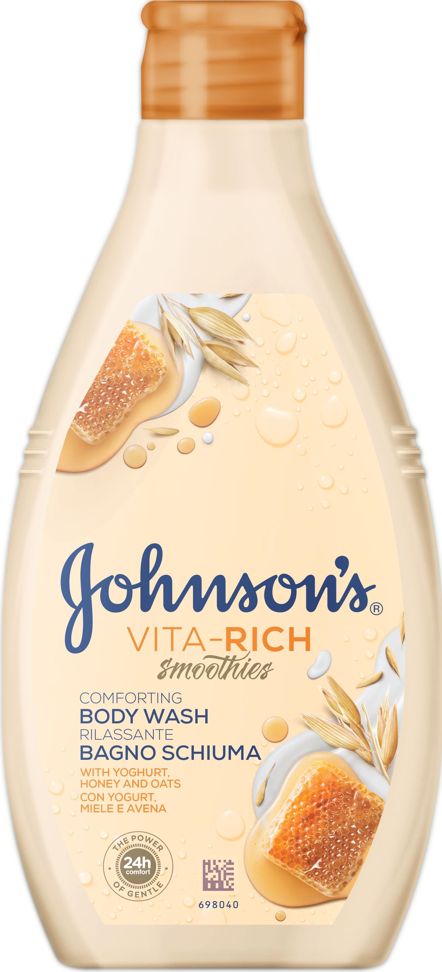 JOHNSON’S® VITA-RICH Гель для душу Доглядаючий з йогуртом, вівсом і медом, 750 мл 1