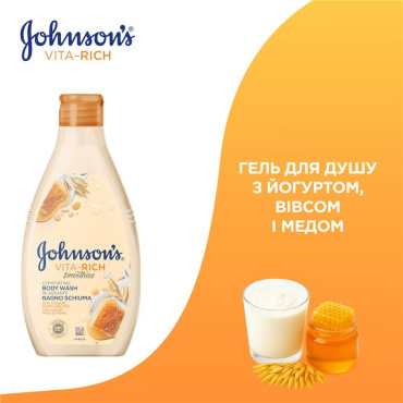 Гель для душа JOHNSON'S VITA-RICH смузі доглядаючий за йогуртом, вівсом і медом 750 мл