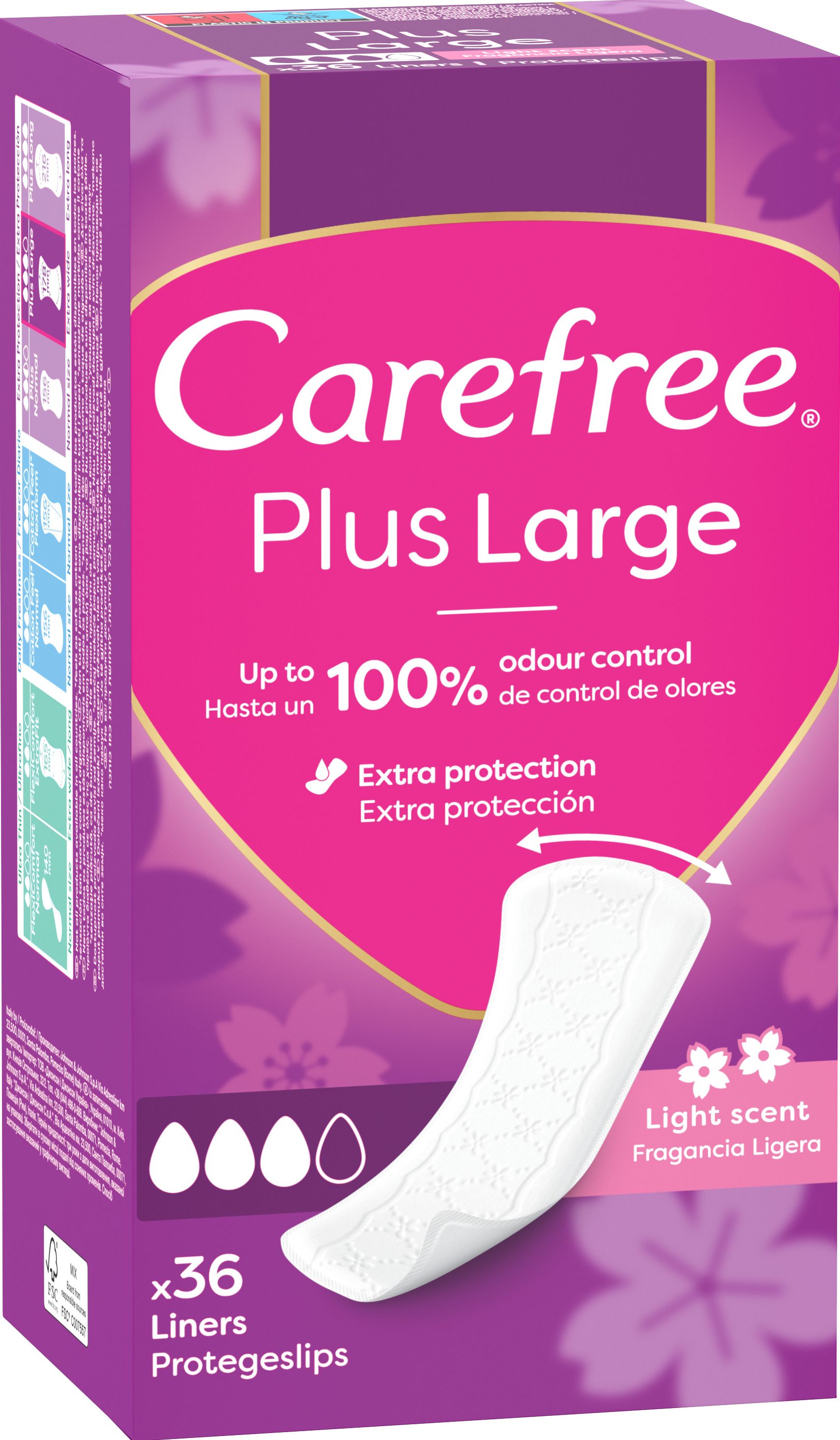 Щоденні жіночі прокладки CAREFREE® Large plus 36 шт 1